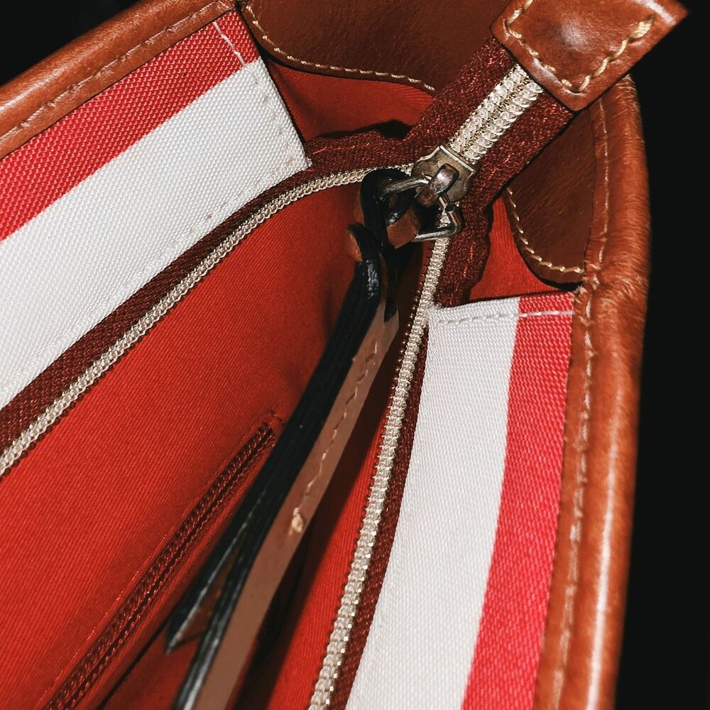 Dooney & Bourke Charleston Pink White Stripes Logo Zipper Top Shoulder Bag Purse - Picture 9 of 16